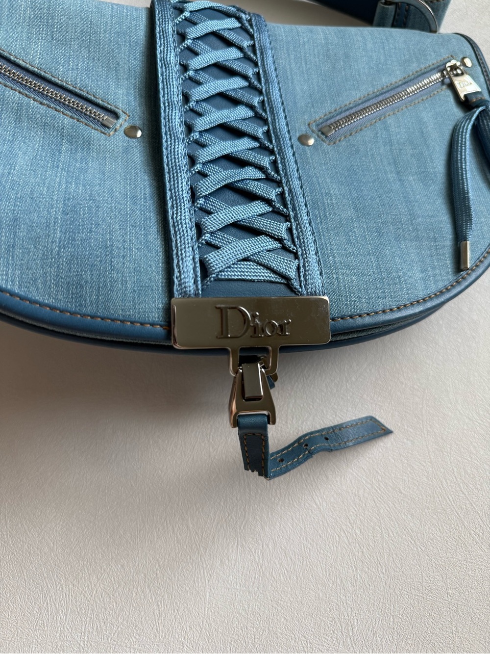 Dior Denim Admit-It One Shoulder Bag - Picture 2 of 8